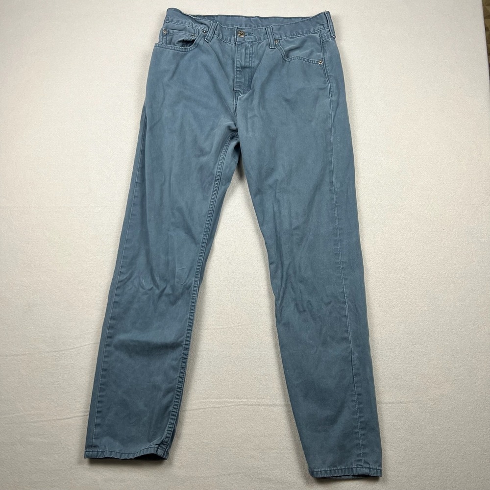 Levi's 508 Mens 33x32 Blue Slate Gray Twill Chino Pants White Tab Taper Trousers